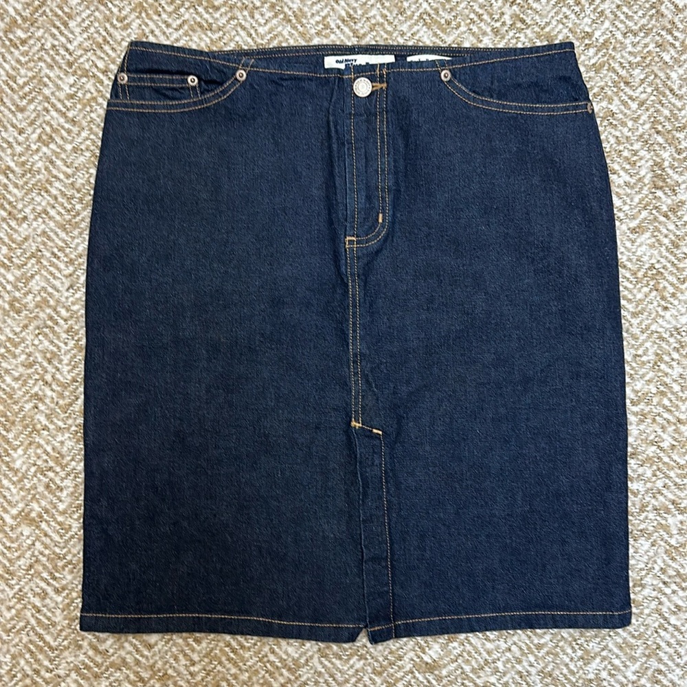 Y2K Old Navy Dark Wash Denim Blue Jean No Waistband Skirt sz 6 2003 NWOT